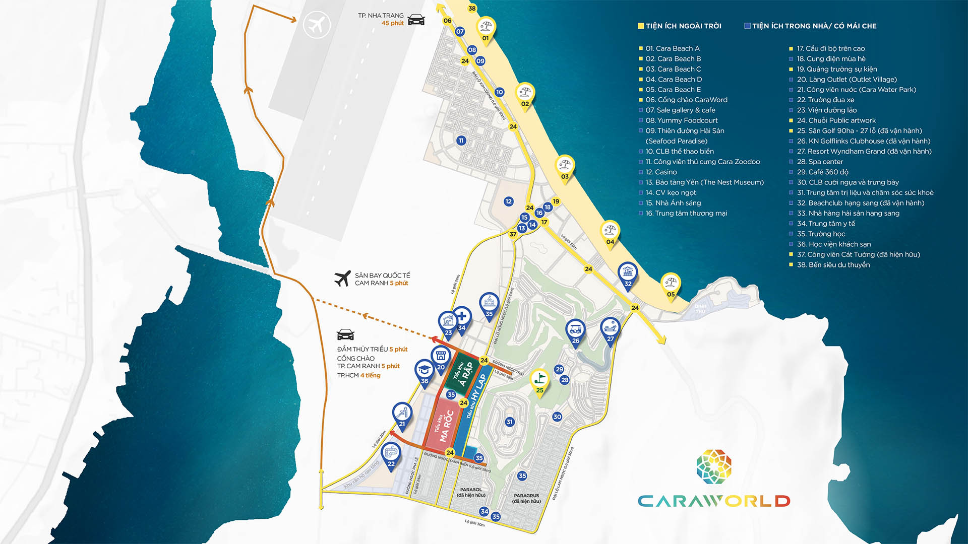 38 ĐẠI TIỆN ÍCH CARAWORLD CAM RANH